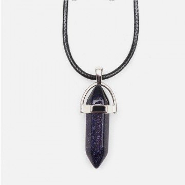 Blue sandstone amulet necklace