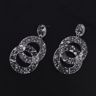 Silver dust double hoop earrings
