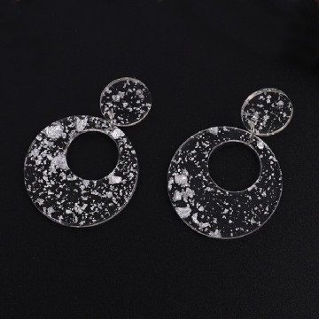 Transparent silver dust earrings
