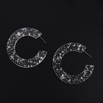 Silver sparkle hoop earrings small