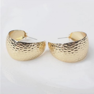 Hammered gold hoops