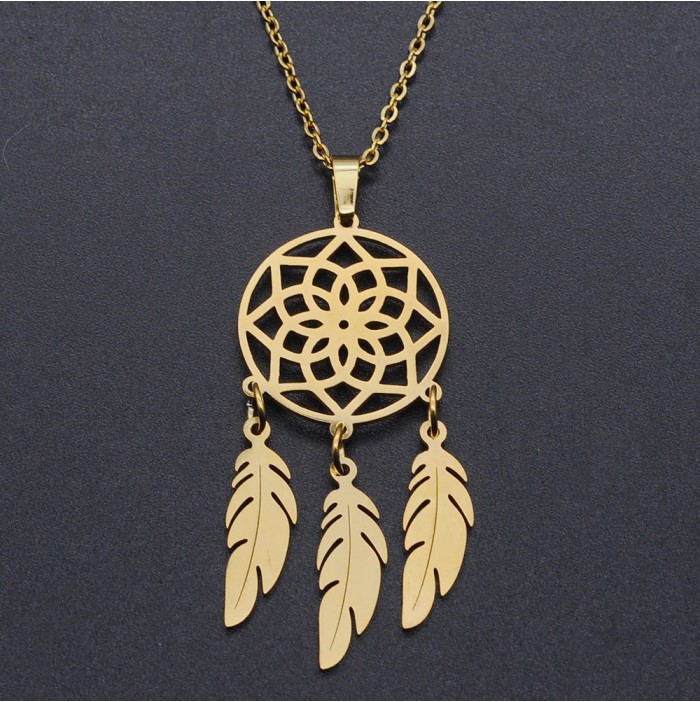 Dream catcher necklace on sale gold