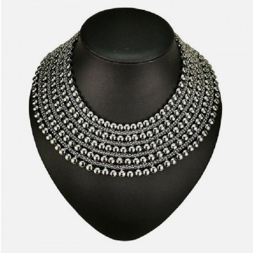 Platinium plastron necklace