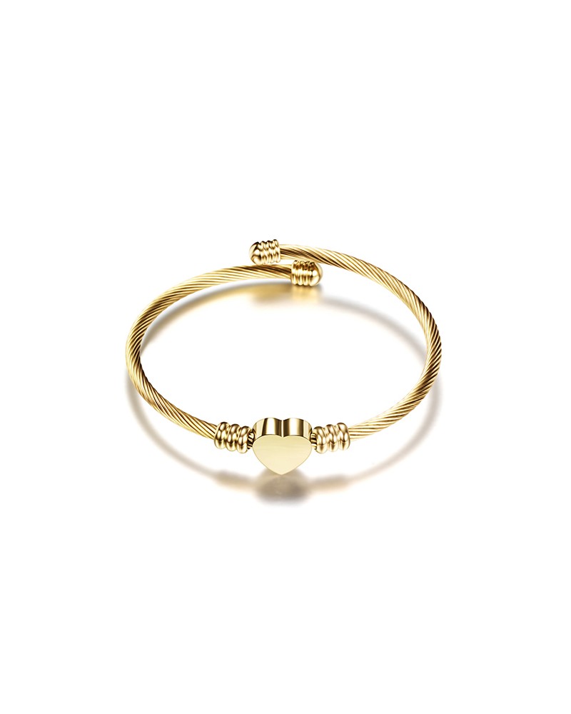 Bracelet acier tressé or