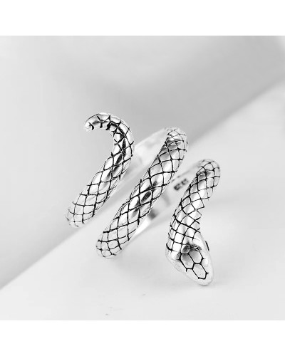 Ruby Zirconia Silver Snake Ring
