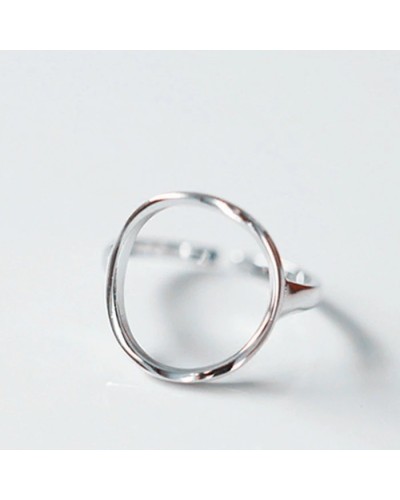 Circle open silver ring