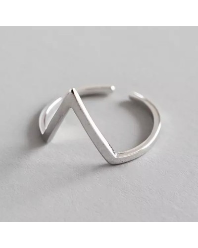 V open silver ring