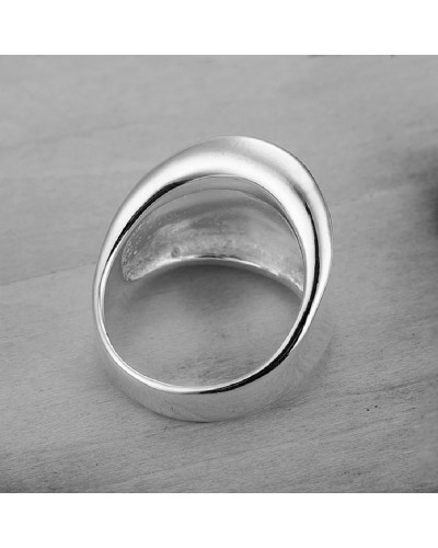 Grande anello bangle curvo in argento