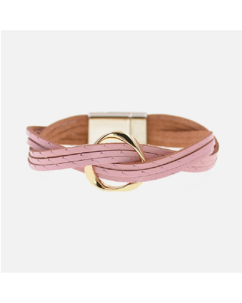Armband aus rosafarbenem Pythonleder