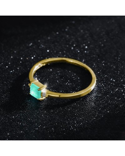 Bague or solitaire tourmaline paraiba taille princesse