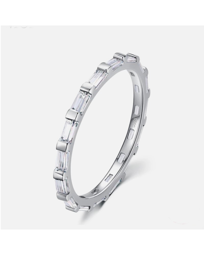 Silver princess cut cubic zirconia ring