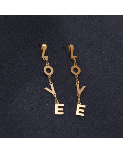 Gold love earrings