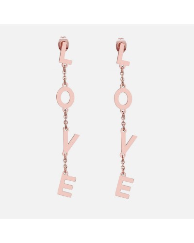 Pink gold love earrings