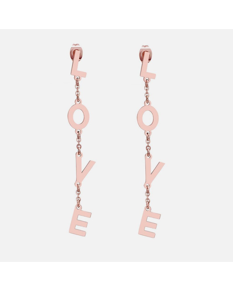 Boucles d'oreilles love or rose