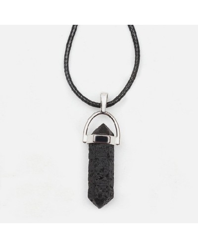 Lava stone amulet necklace