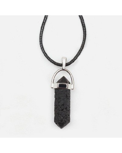 Lava stone amulet necklace