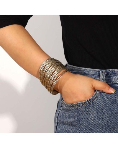Gold hammered leather cuff