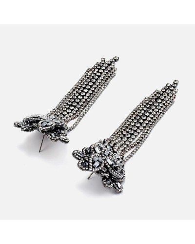 Crystal tassel earrings