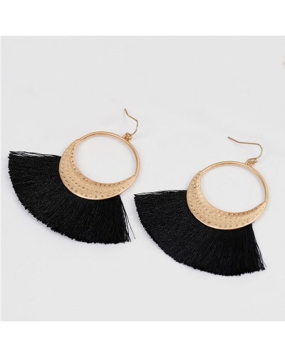 Golden Black Ethnic Earrings