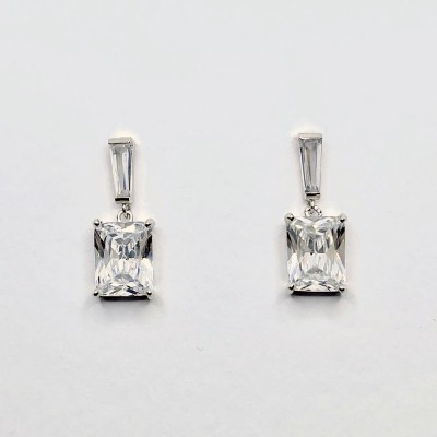 Boucles d'oreilles zircons taille princesse