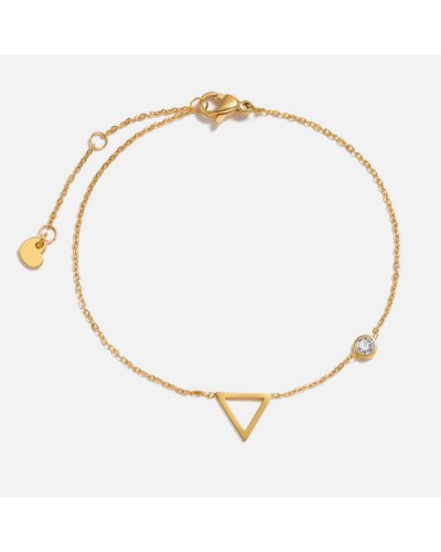 Golden triangle and zircon bracelet