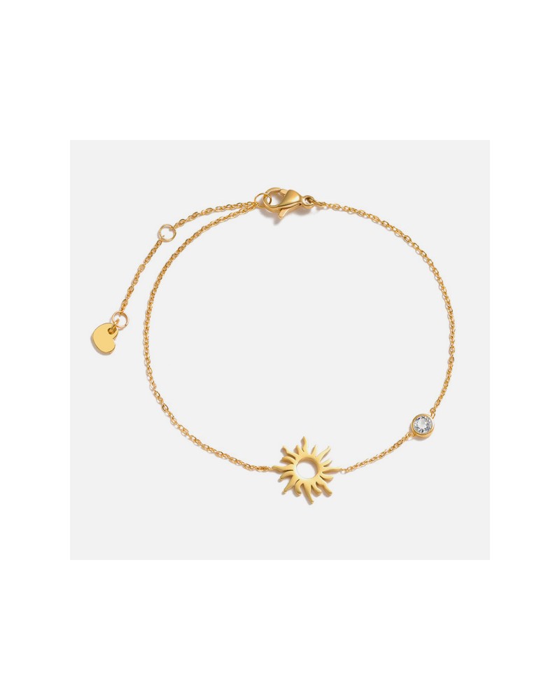 Golden sun and zircon bracelet