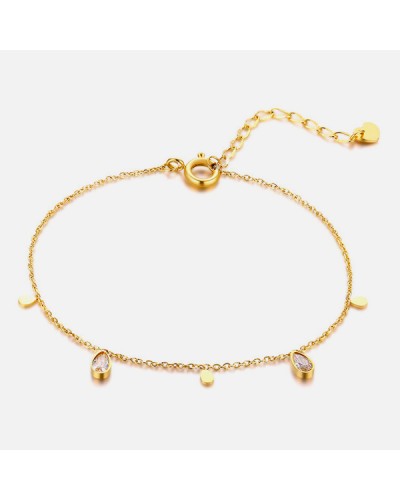 Gold zirconia drop bracelet
