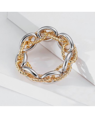 Big elastic gold silver chain bracelet
