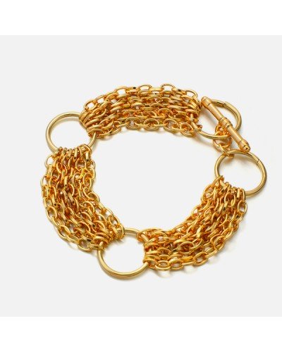 Bracelet multibrins en chaîne doré
