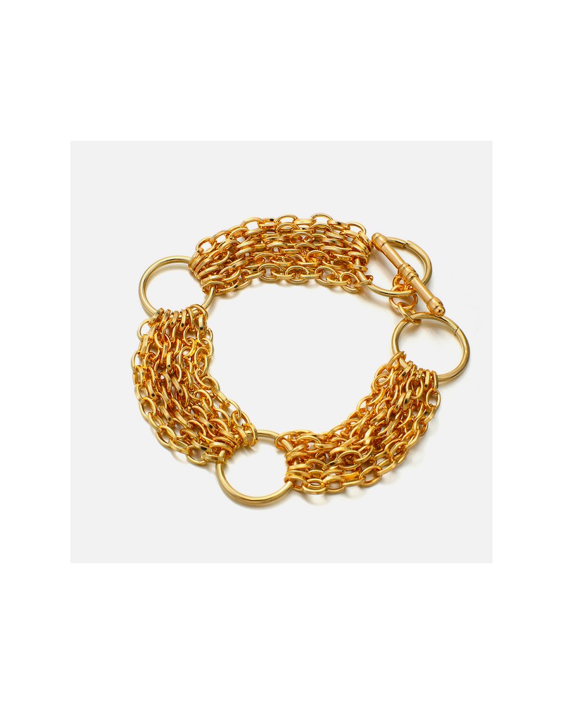 Multi-strand gold chain bracelet