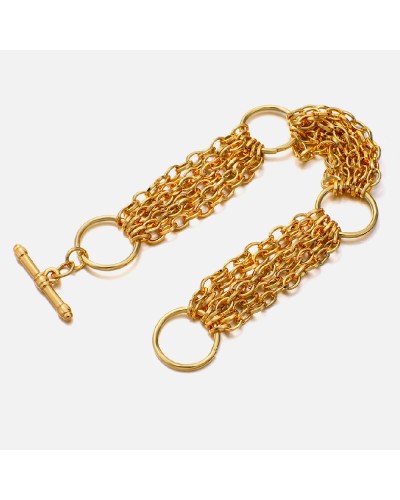 Multi-strand gold chain bracelet