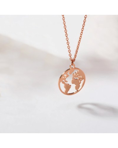 Collier monde or rose