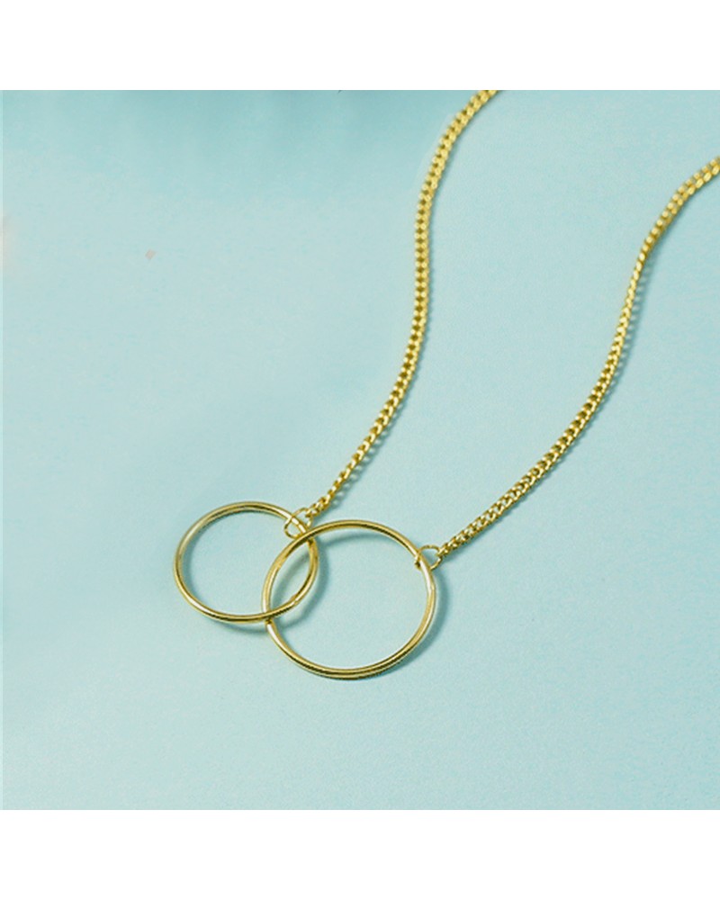 Collier double cercle or
