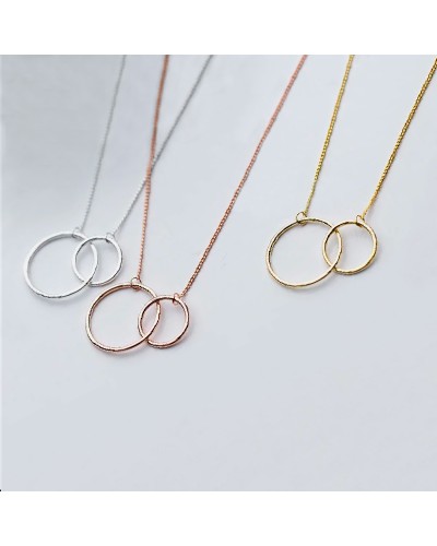 Collier double cercle 3 ors