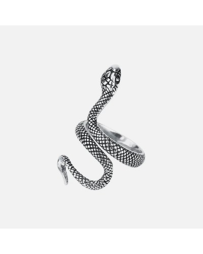 Anello serpente in argento antico