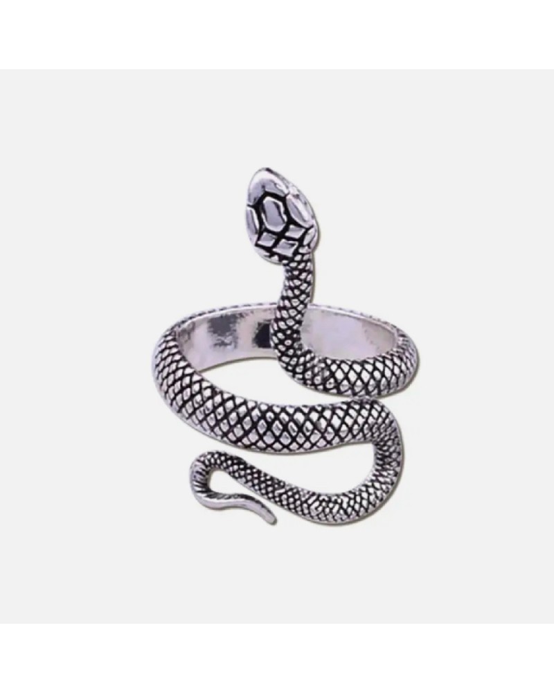 Anello serpente in argento antico