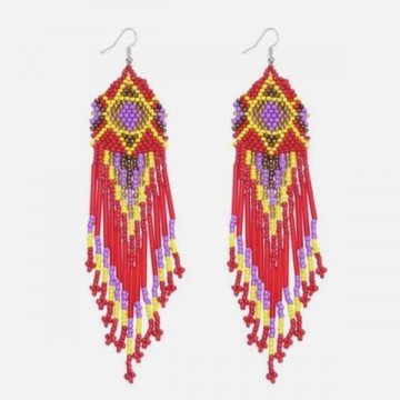 Apache earrings red