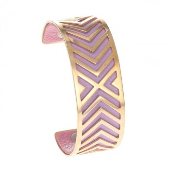 Steel Leder Georgette Herringbone ​Armband 1