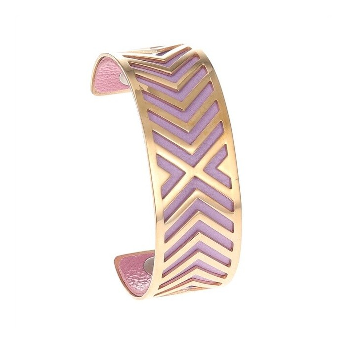 Steel Leder Georgette Herringbone ​Armband 1
