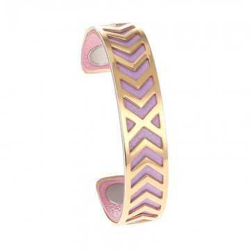 Bracelet georgette Acier Cuir Chevrons 2