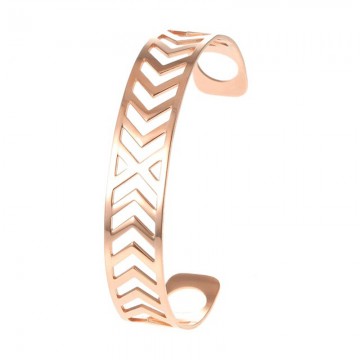 Bracelet georgette Acier Cuir Chevrons 7