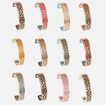 Bracelet georgette cuir acier orient 9