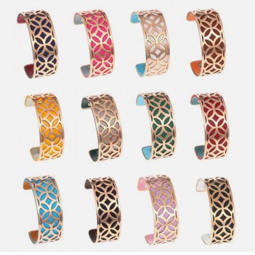 Bracelet georgette cuir acier orient 7