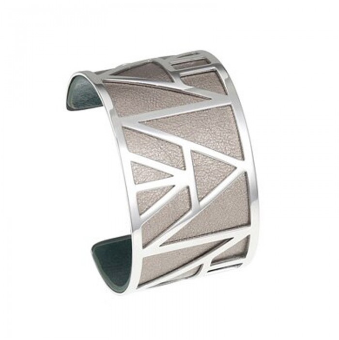 Bracciale geometrico in georgette di pelle in acciaio