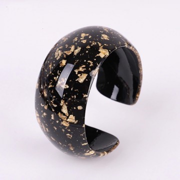 Black and gold domed cuff