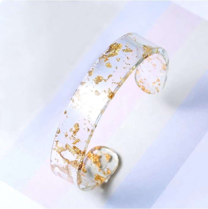 Resin and gold cuff