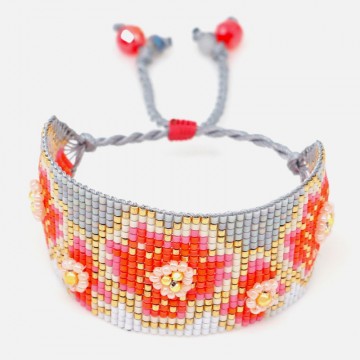 Red gray miyuki bracelet