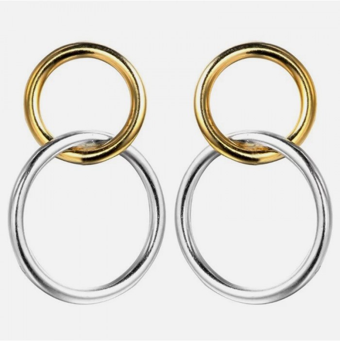 Silver circles studs earrings