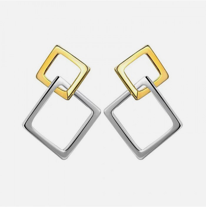 Silver Earrings studs squares