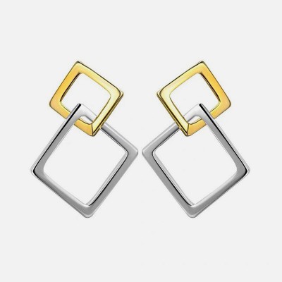 Silver Earrings studs squares